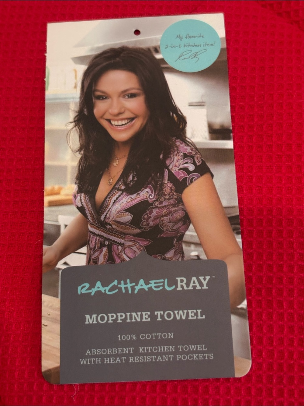 Rachael Ray Red Waffle-Textured Moppine Kitchen Towel